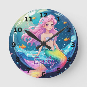 Editable Mermaid Wall Clock – Magical Ocean Vibes