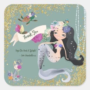 Editable Mermaids Square Sticker