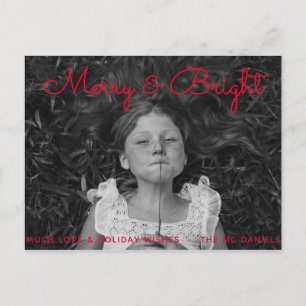 Editable Merry & Bright Holiday Photo Card