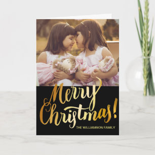 Editable Merry Christmas Card with Family Photo