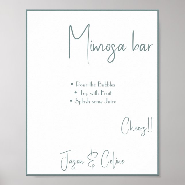 Editable Mimosa Bar Sign Printable (Front)