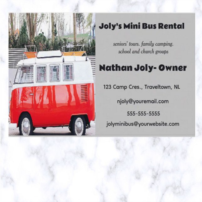 Editable Mini Bus Camper Business Card (Creator Uploaded)