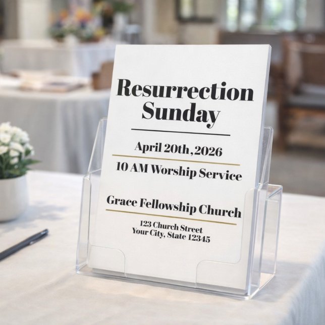 Editable Minimal Easter Church  Flyer (Creator Uploaded)