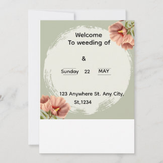 Editable Minimal Floral Wedding Invitation