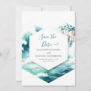 Editable Minimal Nautical Wedding Save The Date
