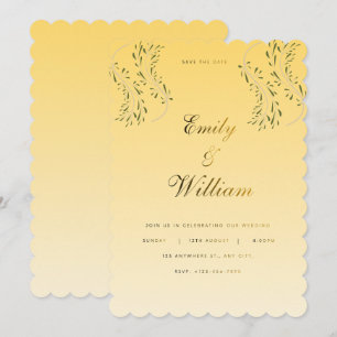 Editable Minimalist Botanical Wedding Announcement