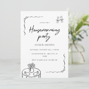 Editable Minimalist Housewarming Party Invitation