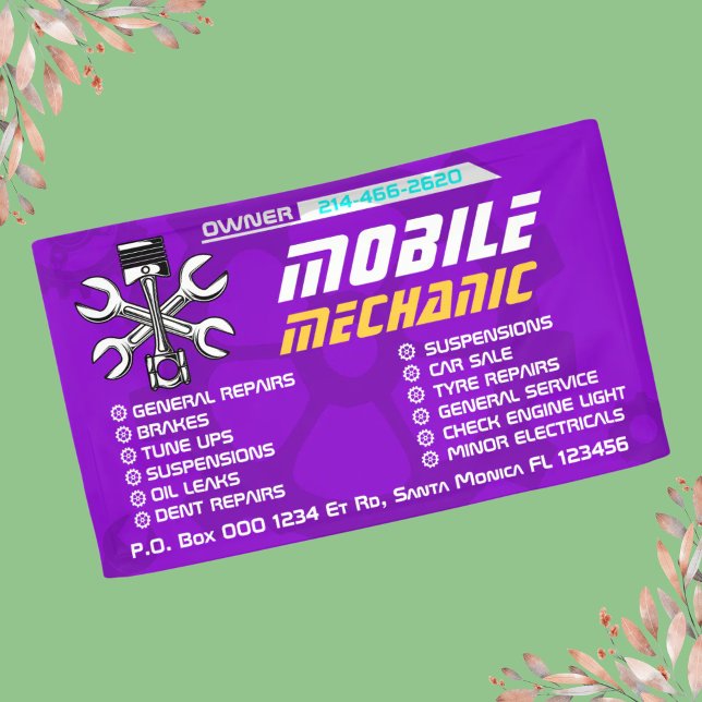 Editable Mobile Mechanic Auto Repair Custom Banner (Creator Uploaded)