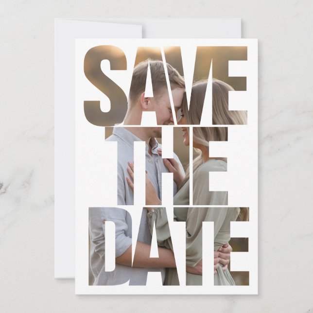 Editable Modern Bold Save the Date Negative Space (Front)