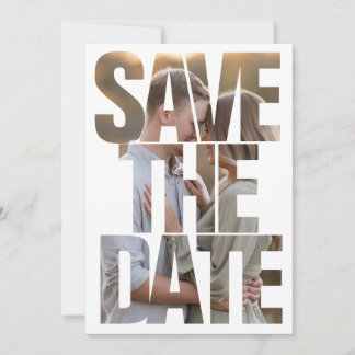 Editable Modern Bold Save the Date Negative Space