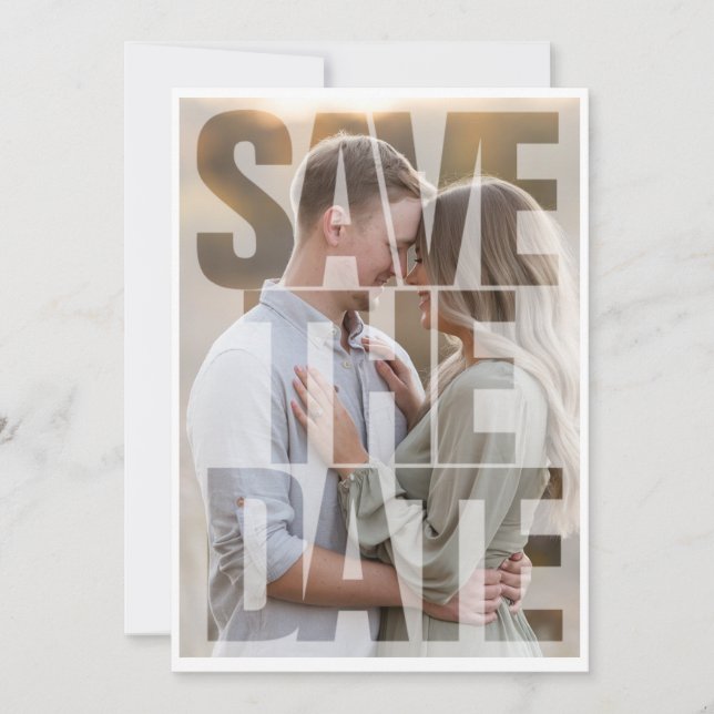 Editable Modern Bold Save the Date Negative Space (Front)