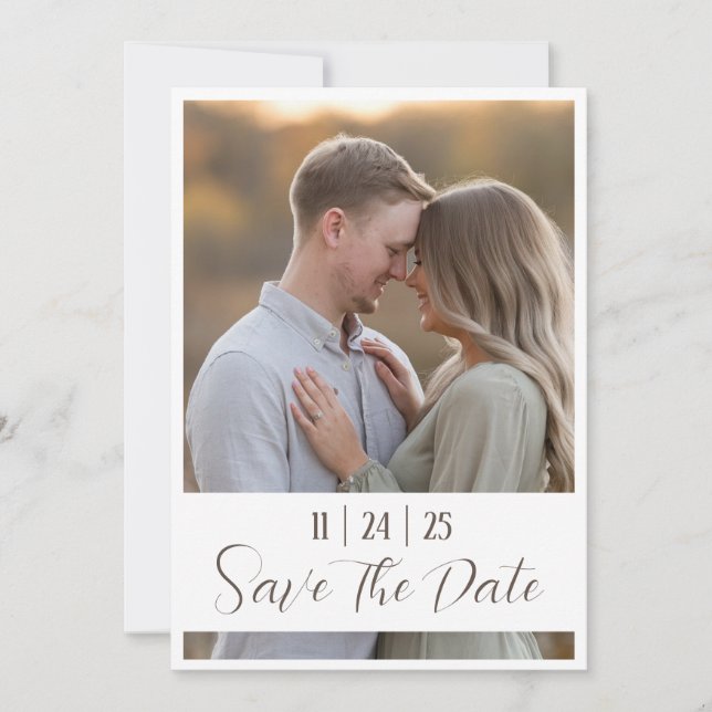 Editable Modern Bold Save the Date w/ Large Photo (Front)