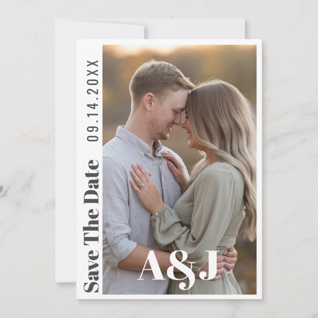 Editable Modern Bold Save the Date w/ Large Photo (Front)