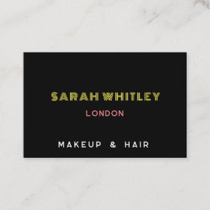 Editable Modern Business Card   Black Yellow pink 
