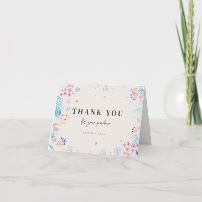 Editable Modern Minimalist Business Purchas  Thank You Card (Front)