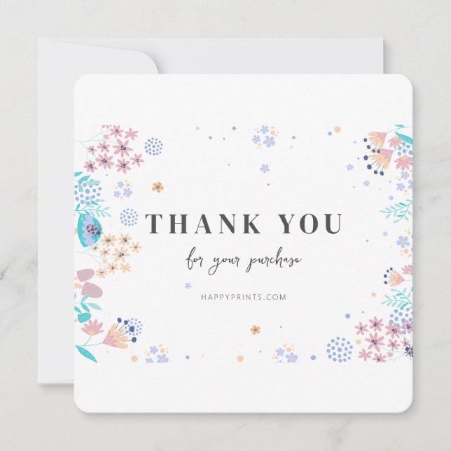 Editable Modern Minimalist Business Purchas  Thank You Card (Front)