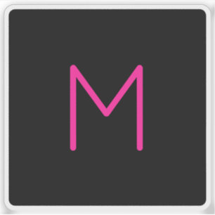 Editable Modern Pink & Black Monogram