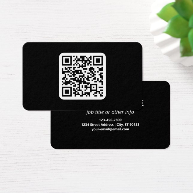 Editable Modern QR code | Black White or Any Colou (Desk)