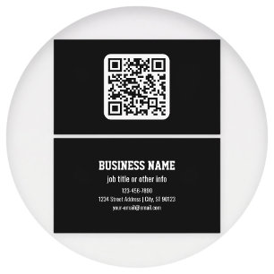 Editable Modern QR code Black White or Any Colou Business Card