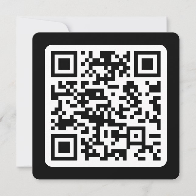 Editable Modern QR code | Black White or Any Colou Card (Front)