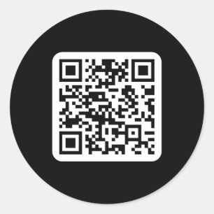 Editable Modern QR code   Black White or Any Colou Classic Round Sticker