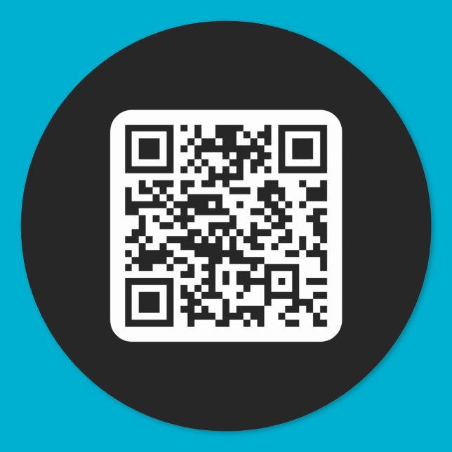 Editable Modern QR code | Black White or Any Colou Classic Round Sticker (Creator Uploaded)