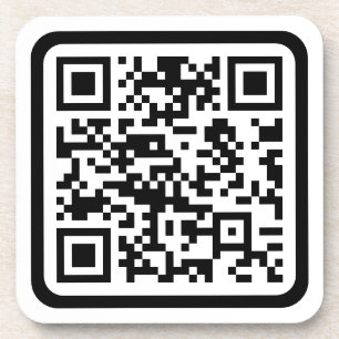 Editable Modern QR code   Black White or Any Colou Coaster