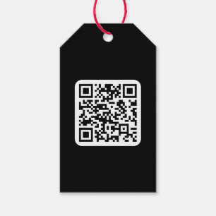 Editable Modern QR code Black White or Any Colou Gift Tags