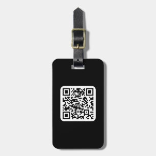 Editable Modern QR code   Black White or Any Colou Luggage Tag
