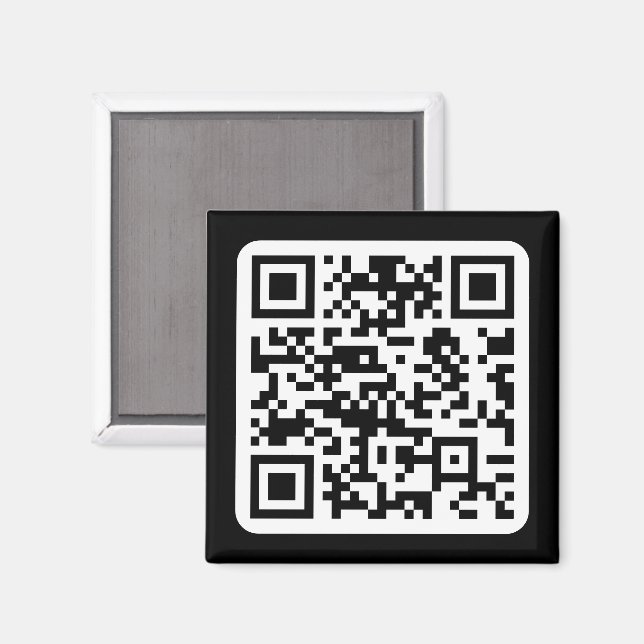 Editable Modern QR code | Black White or Any Colou Magnet (Front/Back)