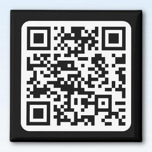 Editable Modern QR code   Black White or Any Colou Magnet
