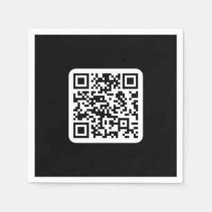 Editable Modern QR code   Black White or Any Colou Napkin