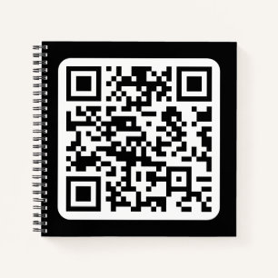 Editable Modern QR code Black White or Any Colou Notebook