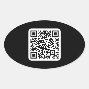 Editable Modern QR code   Black White or Any Colou Oval Sticker