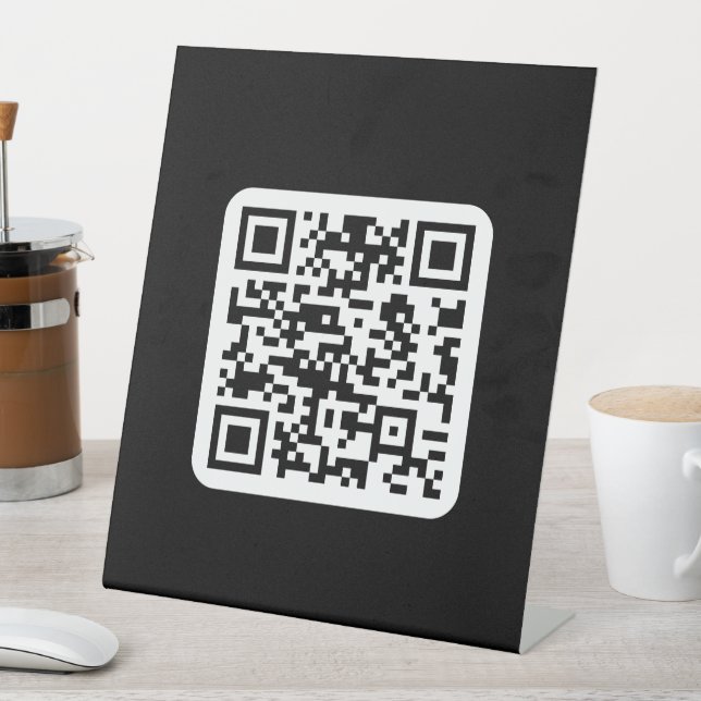 Editable Modern QR code | Black White or Any Colou Pedestal Sign (In SItu)