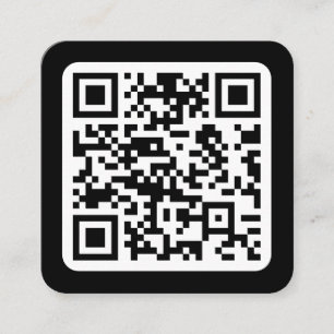 Editable Modern QR code Black White or Any Colou Square Business Card