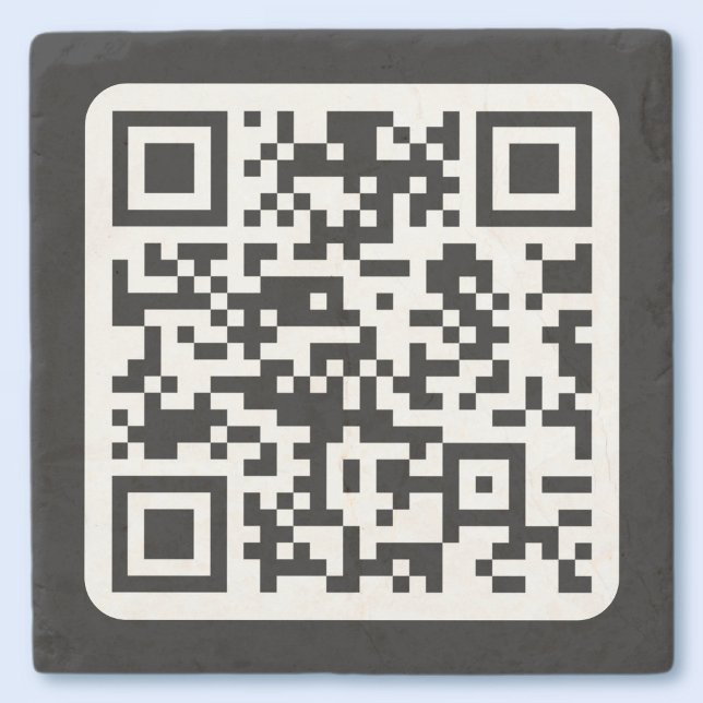 Editable Modern QR code | Black White or Any Colou Stone Coaster (Creator Uploaded)