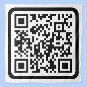Editable Modern QR code   Black White or Any Colou Tapestry