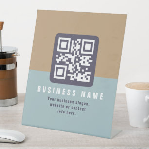 Editable Modern QR code Template Muted Colours Pedestal Sign