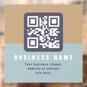 Editable Modern QR code Template Muted Colours Window Cling