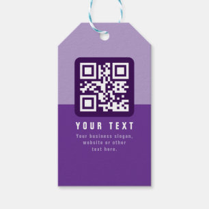 Editable Modern QR code Template Purples Gift Tags
