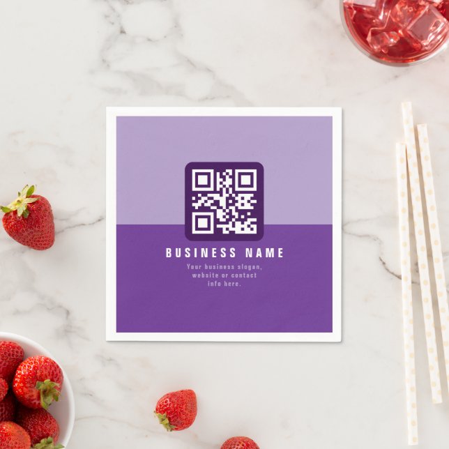 Editable Modern QR code Template | Purples Napkin (Insitu)