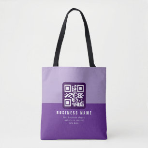Editable Modern QR code Template   Purples Tote Bag