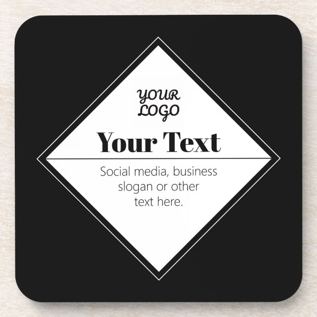 Editable Modern Text Design & Your Logo Coaster (Front)