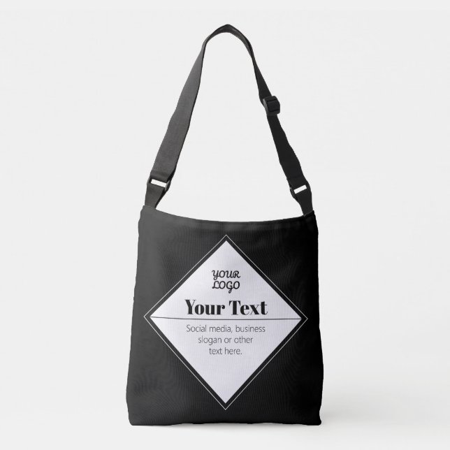 Editable Modern Text Design & Your Logo Crossbody Bag (Front)