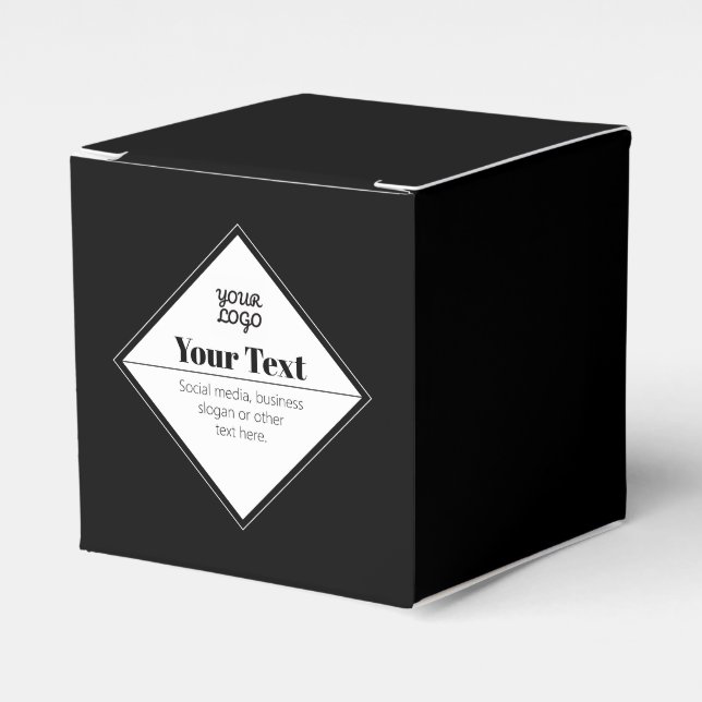 Editable Modern Text Design & Your Logo Favour Box (Front Side)