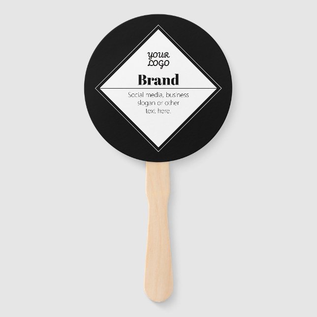 Editable Modern Text Design & Your Logo Hand Fan (Front)