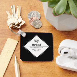 Editable Modern Text Design & Your Logo Key Ring