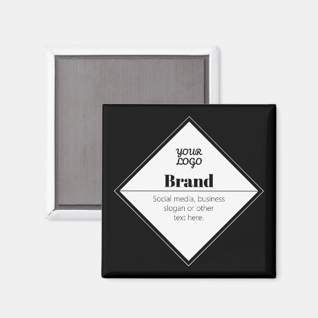 Editable Modern Text Design & Your Logo Magnet (Front/Back)