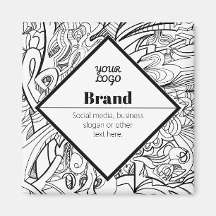 Editable Modern Text Design & Your Logo Magnet